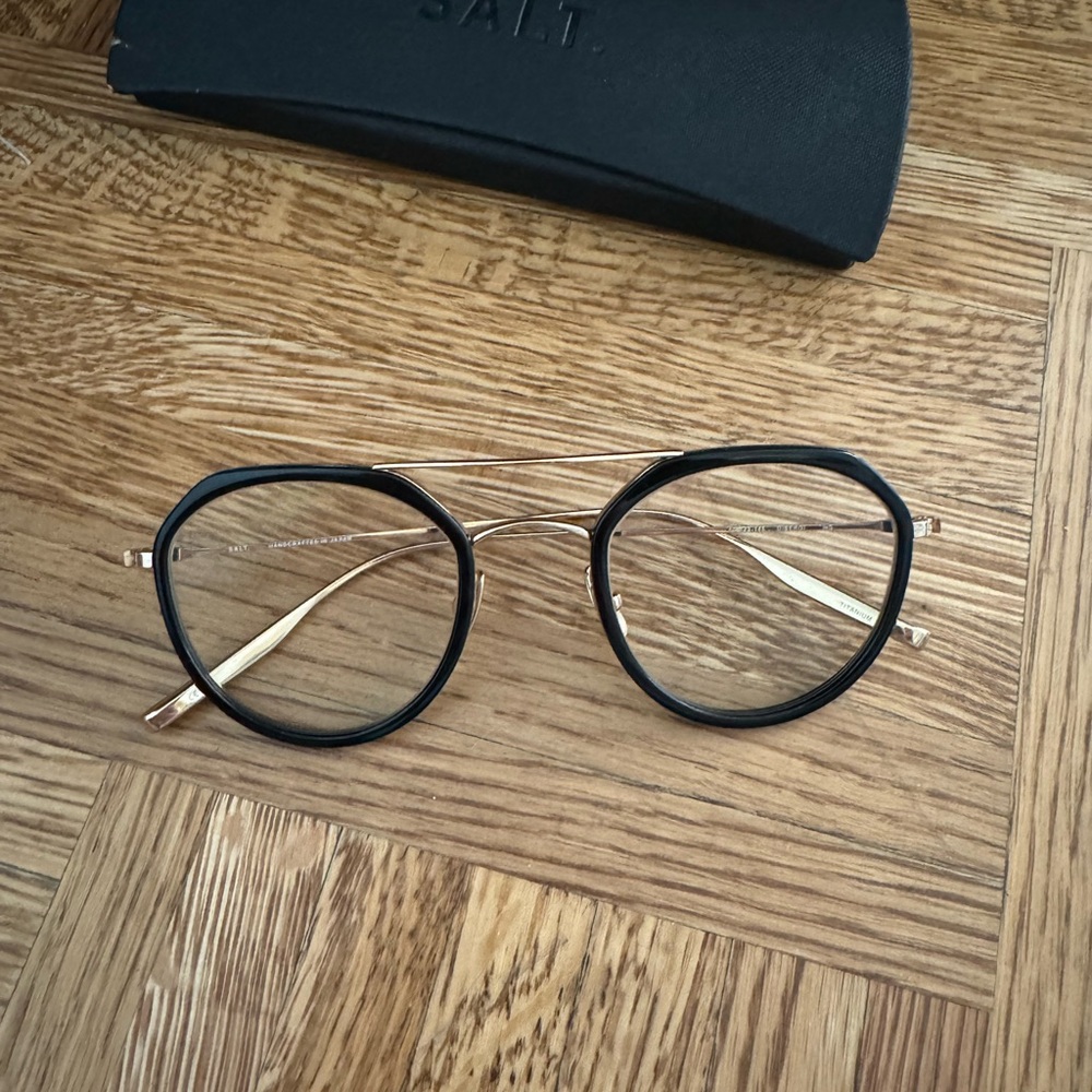 Authentic SALT Eyeglasses DIBERGI HG 50mm Black Gold Frame